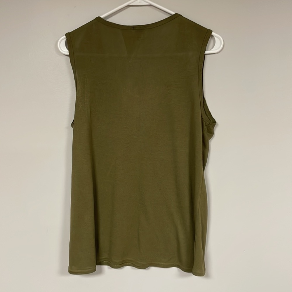 J. Crew Soft olive green cotton Vee Neck Tee - sleeveless, Small - Picture 3 of 5